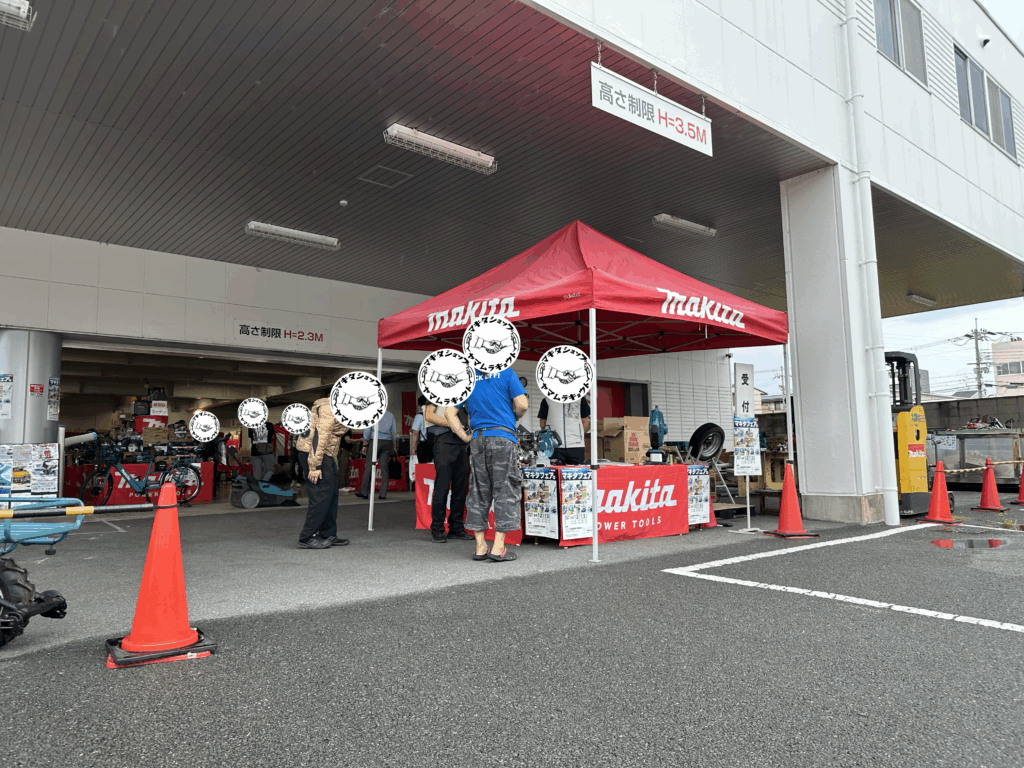 2025年に開催されたマキタフェアの受付ブース